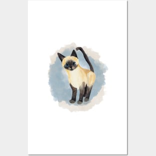 Saucy Siamese Kitten in blue Posters and Art